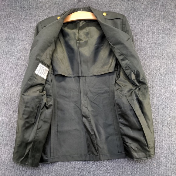 U.S. Army Men's Serge Green Coat Green Size 36 PolyWool Blend Uniform Military - Picture 2 of 13